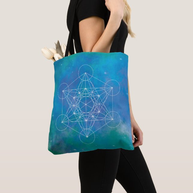 Metatron’s Cube Sacred Geometry Tote Bag (Close Up)