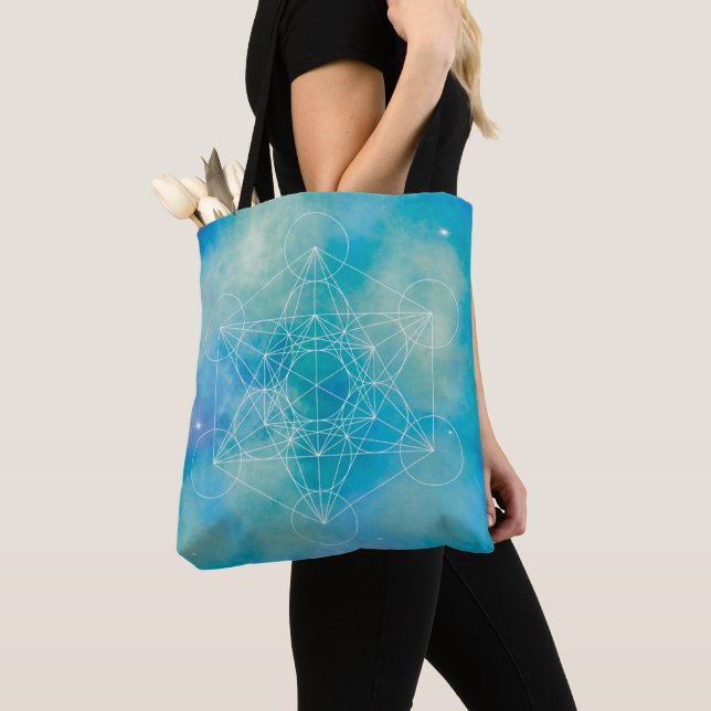 Metatron’s Cube Sacred Geometry Tote Bag (Close Up)