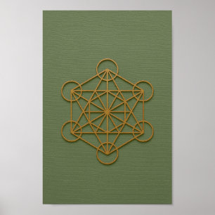 Metatron’s Cube Sage & Copper Poster