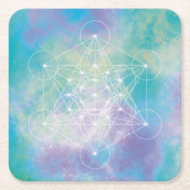 Metatron Square Paper Coaster (Front)