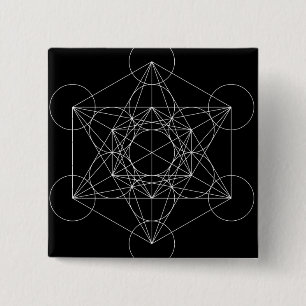 Metatron's Cube 2 Inch Square Button