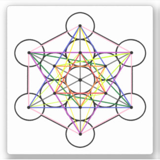 Metatron's Cube 3 inch square sticker