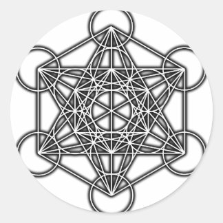 Metatron's Cube (Black) Classic Round Sticker