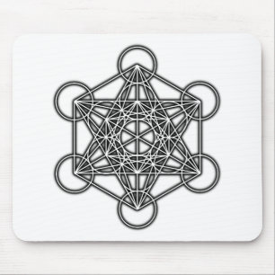 Metatron's Cube (Black) Mouse Pad