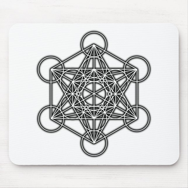 Metatron's Cube (Black) Mouse Pad (Front)