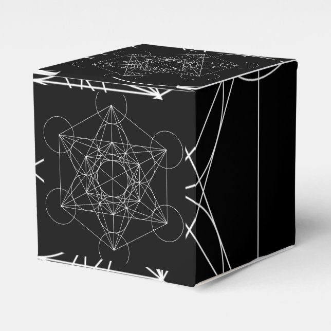 Metatron's Cube Black & White Favor Box (Front Side)
