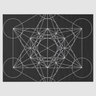Metatron's Cube Black & White Tissue Paper