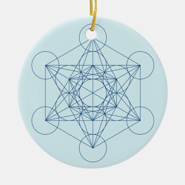 Metatron's Cube Ceramic Ornament (Front)