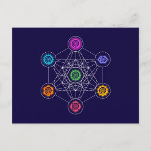 Metatrons Cube, Chakras, Cosmic Energy Centres Postcard