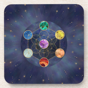 Metatron's Cube Chakras Sacred Geometry Coaster