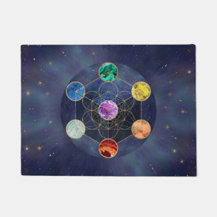 Metatron's Cube Chakras Sacred Geometry Doormat