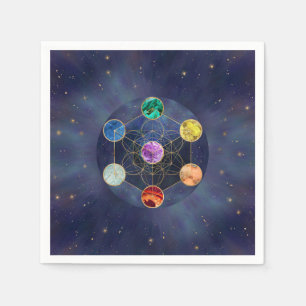 Metatron's Cube Chakras Sacred Geometry Napkin