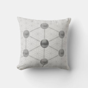 Metatron's Cube & Flower of Life Throw Pillow