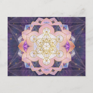 Metatron's Cube in Gemstone lotus Postcard