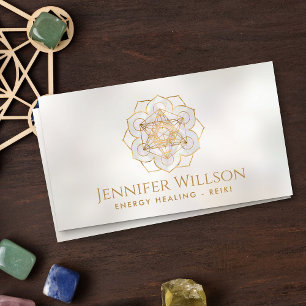Metatron's cube in lotus flower business card