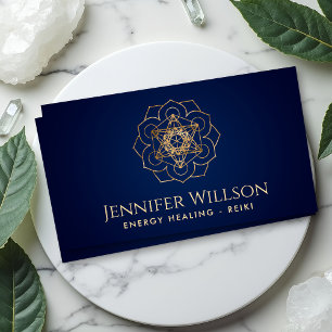 Metatron's cube in lotus flower business card