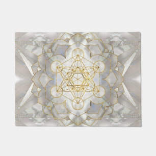 Metatron's Cube in lotus Sacred Geometry Doormat