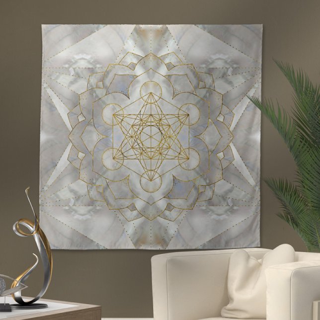 Metatron's Cube in lotus Sacred Geometry Tapestry (Creator Uploaded)