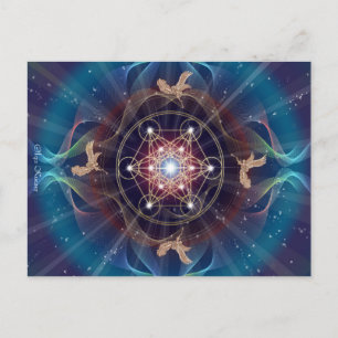 Metatron's Cube - Merkabah - Sacred Geometry Postcard