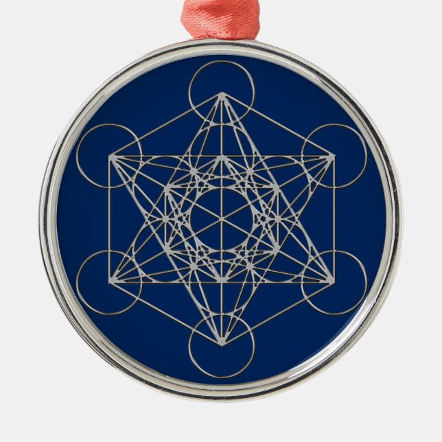 Metatrons Cube Metal Ornament (Front)
