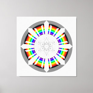 Metatron's Cube Rainbow Prism Canvas Print