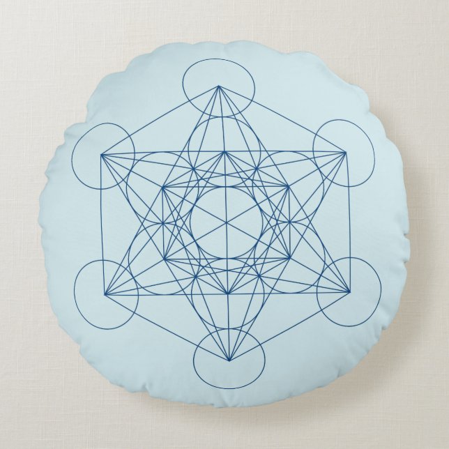Metatron's Cube Round Pillow (Front)