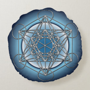 Metatrons Cube Round Pillow