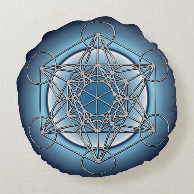 Metatrons Cube Round Pillow (Back)