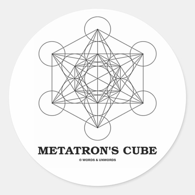 Metatron's Cube (Sacred Geometry) Classic Round Sticker (Front)