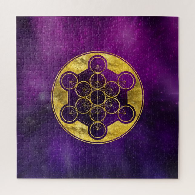 Metatron's Cube Sacred Geometry Jigsaw Puzzle (Vertical)