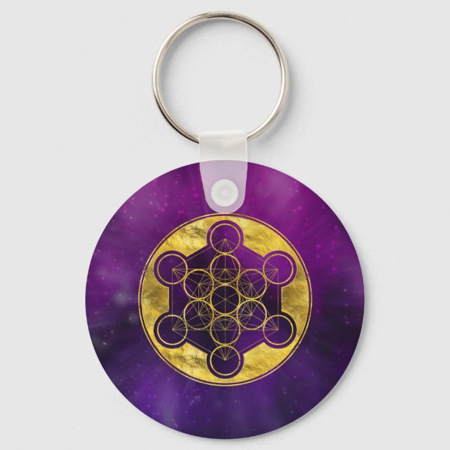 Metatron's Cube Sacred Geometry Keychain (Front)