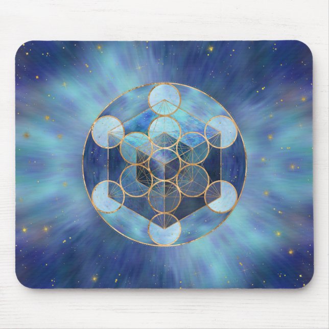 Metatron's Cube Sacred Geometry Mouse Pad (Front)