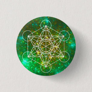 Metatron's Cube, Sacred Geometry, Spiritual Symbol 1 Inch Round Button