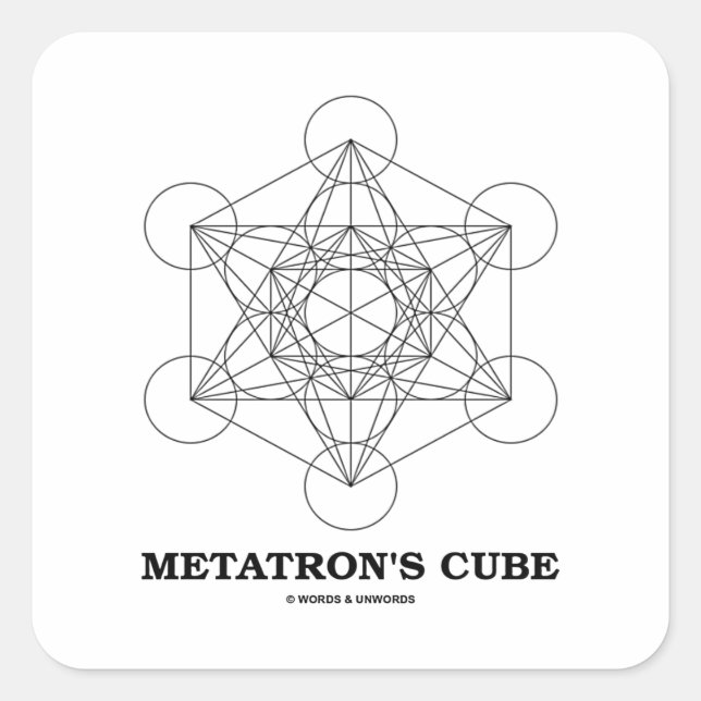 Metatron's Cube (Sacred Geometry) Square Sticker (Front)
