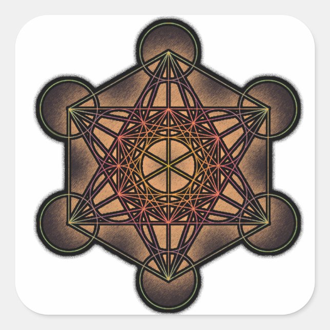 Metatron's Cube - Sacred Geometry Symbol Square Sticker (Front)