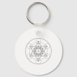 Metatrons Cube Sacred Geometry Yoga Spiritual Symb Keychain