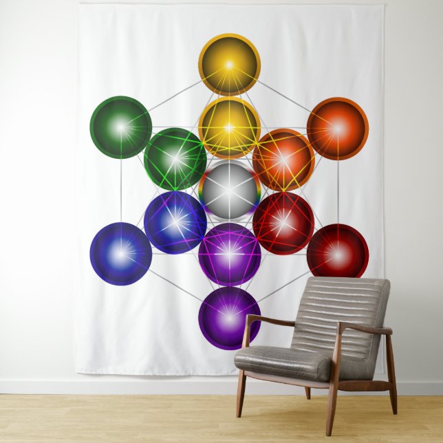 Metatron's Cube Series V1 Tapestry (In Situ)