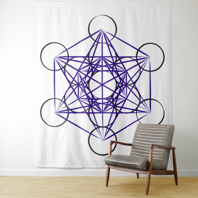 Metatron's Cube Series V5 Tapestry (In Situ)