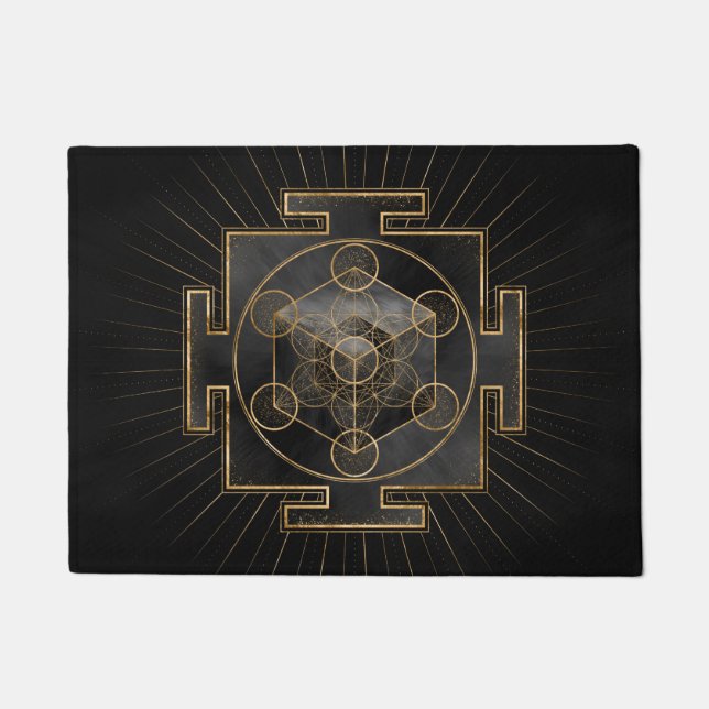 Metatron's Cube Sri Yantra Sacred Geometry Doormat (Front)