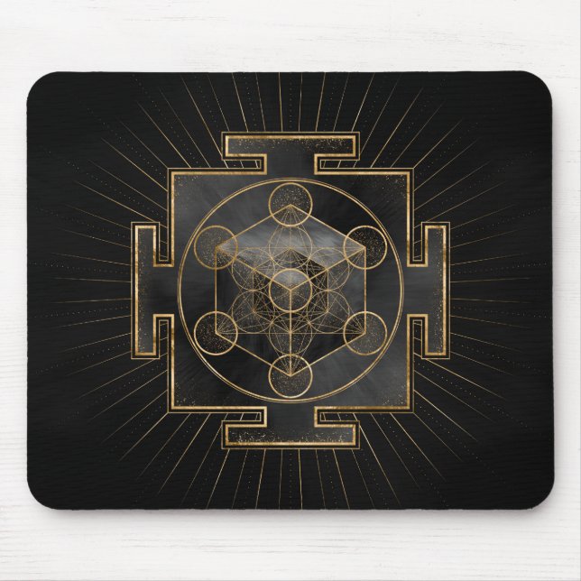 Metatron's Cube Sri Yantra Sacred Geometry Mouse Pad (Front)