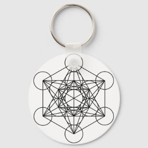 Metatron's Cube (White) Keychain