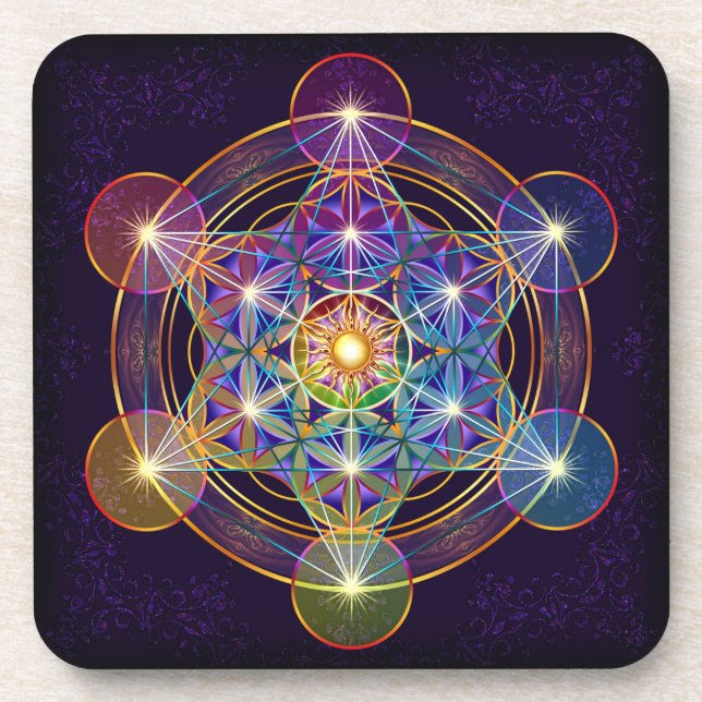 Metatron's Cube with Flower of Life Coaster (Front)