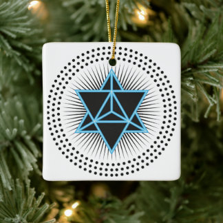 Metatrons dice - Merkaba - star tetrahedron Ceramic Ornament