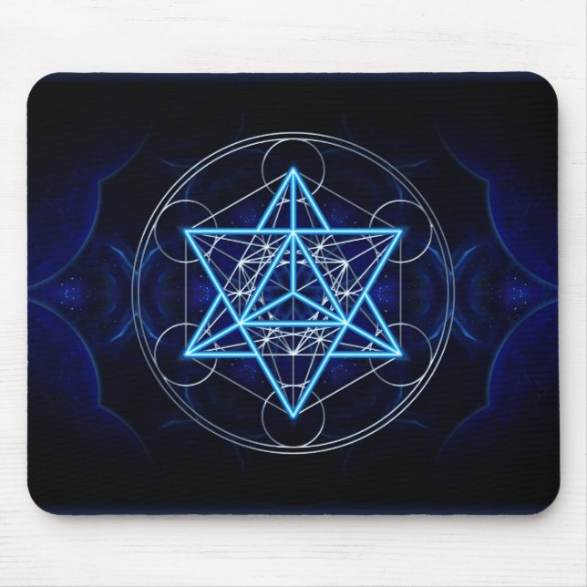Metatrons dice - Merkaba - star tetrahedron Mouse Pad (Front)