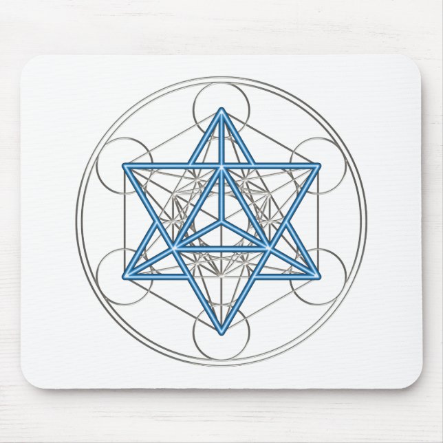 Metatrons dice - Merkaba - star tetrahedron Mouse Pad (Front)