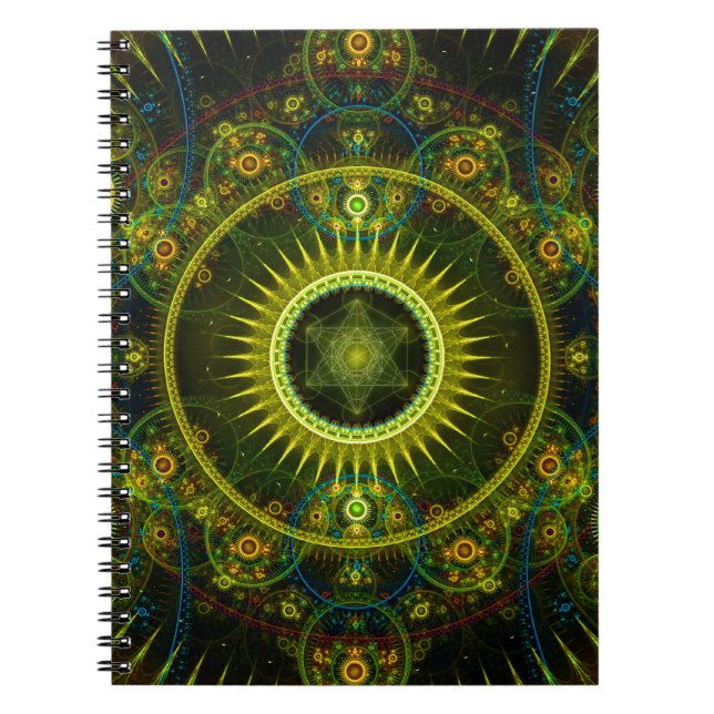 "Metatron's Magick Wheel" - Fractal Art Notebook (Front)
