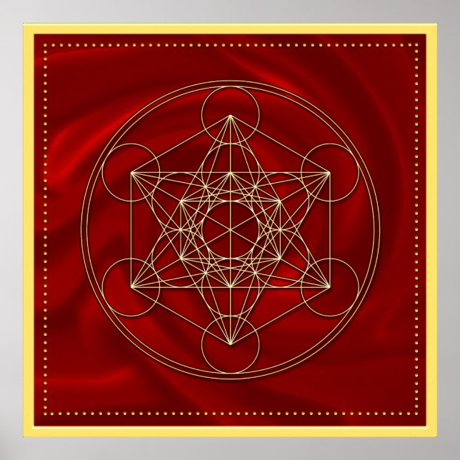 Metatrons Würfel -  Merkaba - Stern Tetraeder Poster (Front)