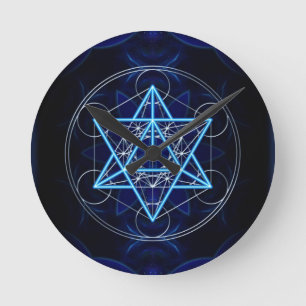 Metatrons Würfel -  Merkaba - Stern Tetraeder Round Clock