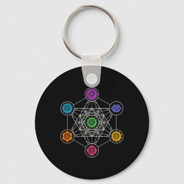 Metatronscube, Sacred Geometry, Chakra, Yoga, Symb Keychain (Front)