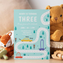 Mete Transport Voiture Boy Invitation Anniversaire